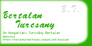 bertalan turcsany business card